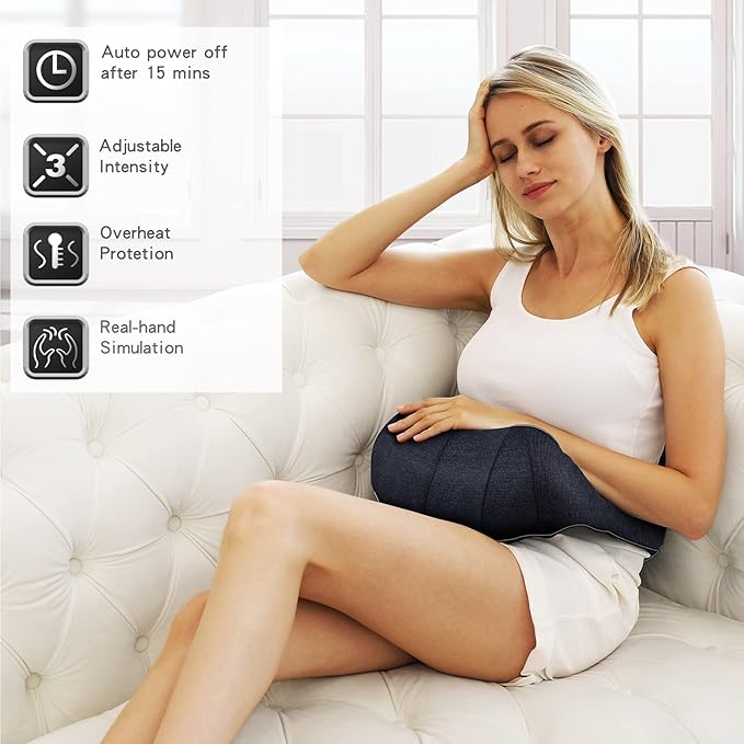 Mo Cuishle Shiatsu Back Shoulder and Neck Massager with Heat, Electric Deep Tissue 4D Kneading Massage, Best Gifts for Women Men Mom Dad, Fathers Day, Mothers Day, Christmas Gifts - Bloomnest