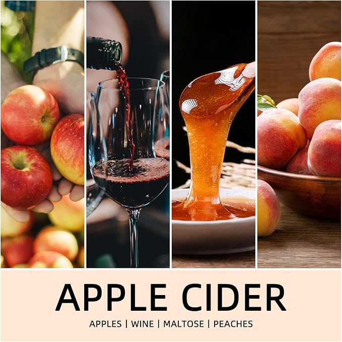 Fall Scented Candles Apple Cider 7oz – Fresh Apple Candle with Warm Cinnamon & Spiced Cider Soy Wax Candle for Cozy Autumn Home Décor, Perfect Fall Gift for Apple Lovers, 50 Hour Long Burn - Bloomnest