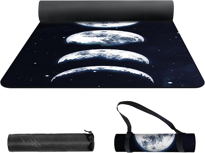 nuveti Yoga Mat Print Extra Thick TPE Non Slip Fitness Exercise Mat with Carrying Bag,72"x24" Extra Thick 6MM Exercise & Workout Mat for Yoga, Pilates Fitness and Floor Exercises - Bloomnest