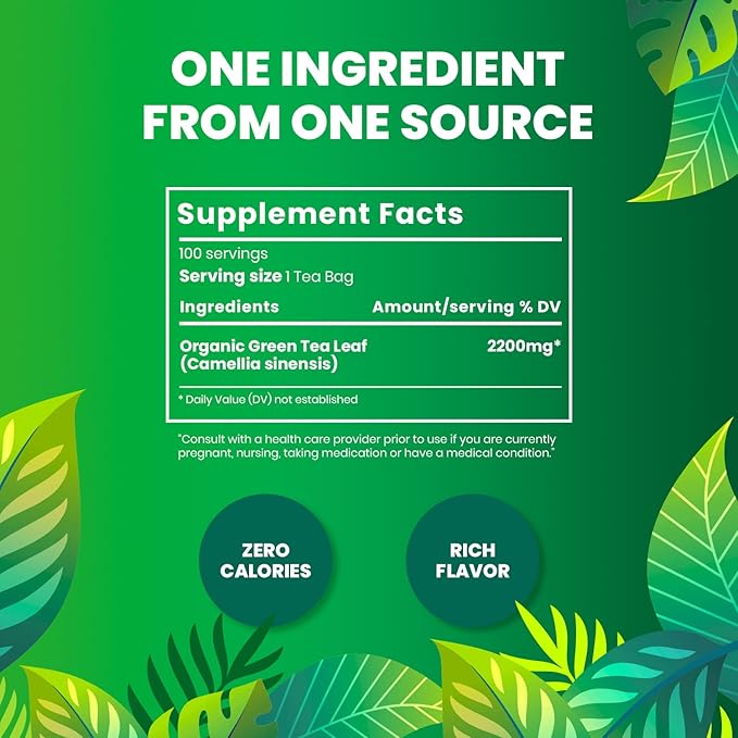Organic Green Tea — 100 Tea Bags| Organic Tea From Single Origin | Eco-Friendly Tea Bags | Non-GMO Tea With Zero Sugar | Cederberg Tea Company - Bloomnest