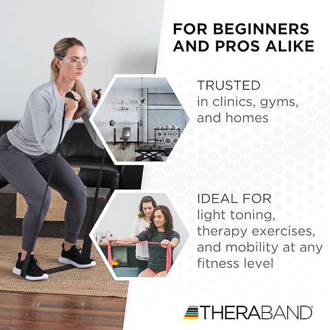 THERABAND Resistance Band, Black, Special Heavy, 50-Yard Roll, Latex Elastic Band for Exercise - Bloomnest