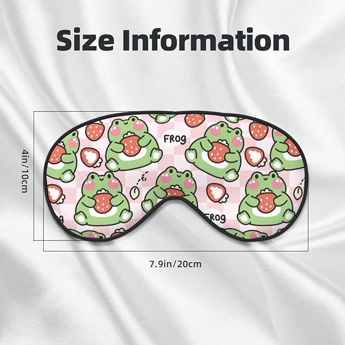 Sleep Eye Mask - Strawberry - Soft Art Silk - Adjustable - Breathable - Adults - Bloomnest