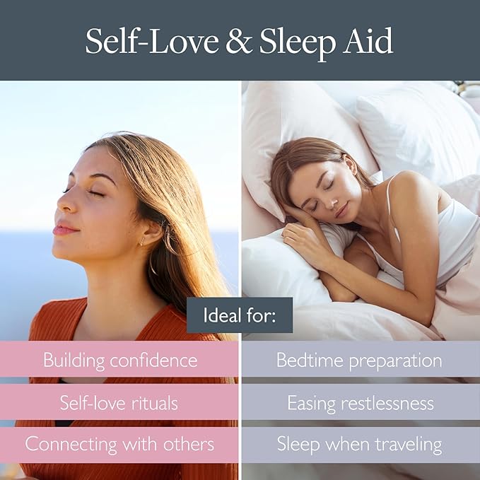 Scentered Aromatherapy Balm Stick Duo for Sleep & Emotional Balance - Roll On Essential Oil Blends of Rose, Lavender, Ylang Ylang - Aromatherapy Gifts for Women - Sleep Well & Love - Bloomnest