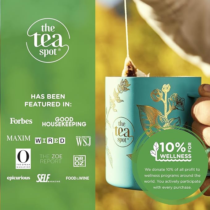 The Tea Spot Organic Keep Fit Green Tea with Yerba Mate and Matcha for Metabolic Support | Blend of Green Tea, Matcha, Yerba Mate, Rooibos, Lemongrass and Lemon Flavor | Caffeine-Free 15 Tea Bags - Bloomnest