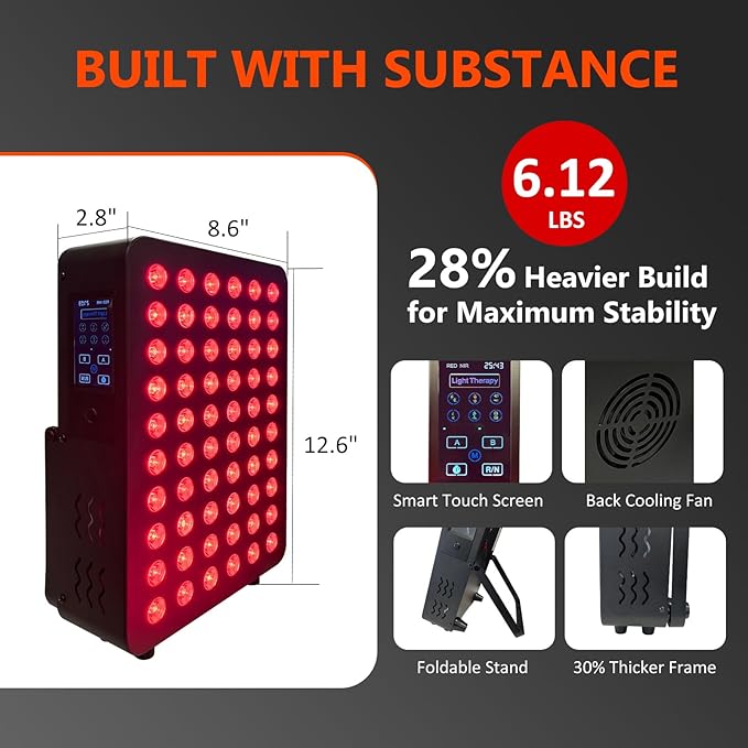 Red Light Therapy Panel, Dual Chip LED 660nm 850nm Near Infrared Light for Body & Face, High Power Red Light Therapy Device for Muscle Recovery, Joint Pain Relief, Skin Rejuvenation at Home SubrunLightTherapy