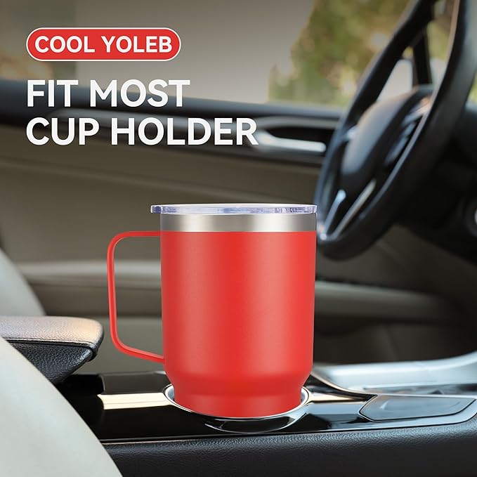 30 oz Tumbler with Handle and Lid, Stainless Steel Tumblers Bulk Double Wall Vacuum Insulated Travel Mug Leak Proof Cup Keep Drinks Cold and Hot Red, 12 Pack - Bloomnest