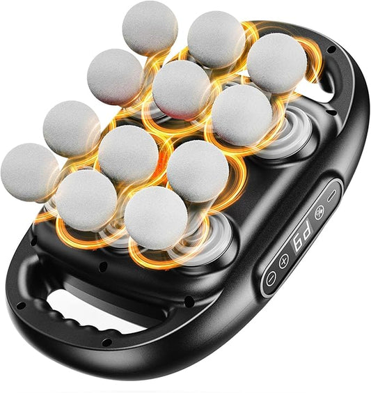 12-Head Massage Gun, Deep Tissue Back Massager with 9 Adjustable Intensities & 9 Modes, Electric Percussion Massager, Gun Tool for Back/Shoulders/Legs/Arms/Neck (12 Head) - Bloomnest