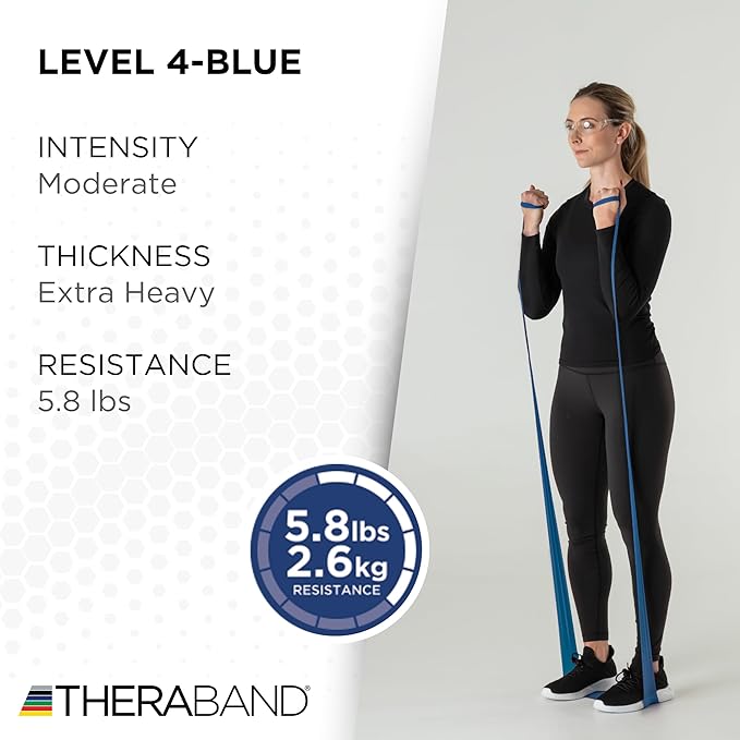 THERABAND Resistance Band 25 Yard Roll, Non-Latex Professional Elastic Stretch Bands for Upper & Lower Body Exercise Workouts, Physical Therapy, Lower Pilates, Flexibility, & Rehab, Dispenser Box - Bloomnest