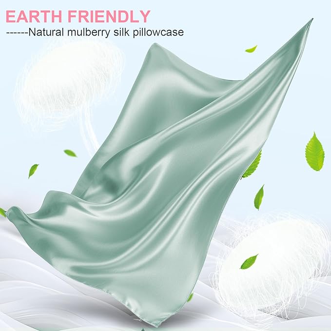 Mulberry Silk Pillow Cases 2 Pack King Size 20x36 Inches with Hidden Zipper, Ultra Smooth and Soft Breathable Cooling Silk Satin Pillowcase Set of 2, Better for Hair and Skin, Gifts for Women Men - Bloomnest