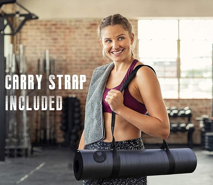 IUGA Pro Yoga Mat Non Slip Pilates Mat Anti-tear Eco Friendly Hot Yoga Mat with SGS Certified Material Free Carrying Strap Included