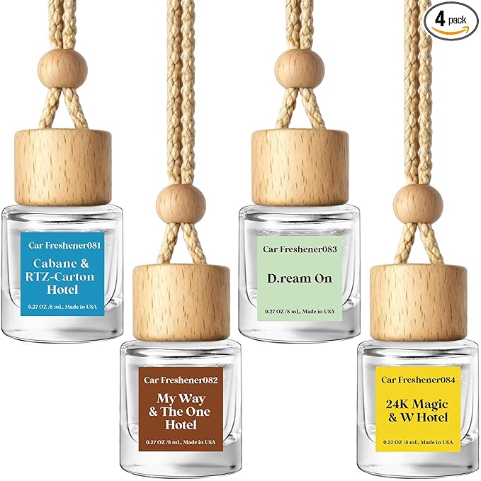 C Classy Car Air Freshener Hanging 4 Pack, Hotel Scent Essential Oil Diffuser for Cars, Cute Car Accessories, Long-Lasting Fragrance, C ar Fresheners for Women&Men, Made in USA - Bloomnest