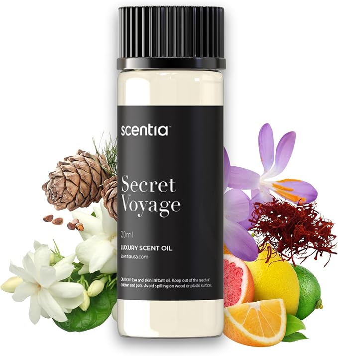 Scentia Hotel Diffuser Oil Inspired by The Baccarat Hotel Scent - 20 mL 0.67 fl oz - Essential Oil Blend of Cedar &Jasmine for Aromatherapy & humidifiers - Secret Voyage, Graduation Gift Scentia