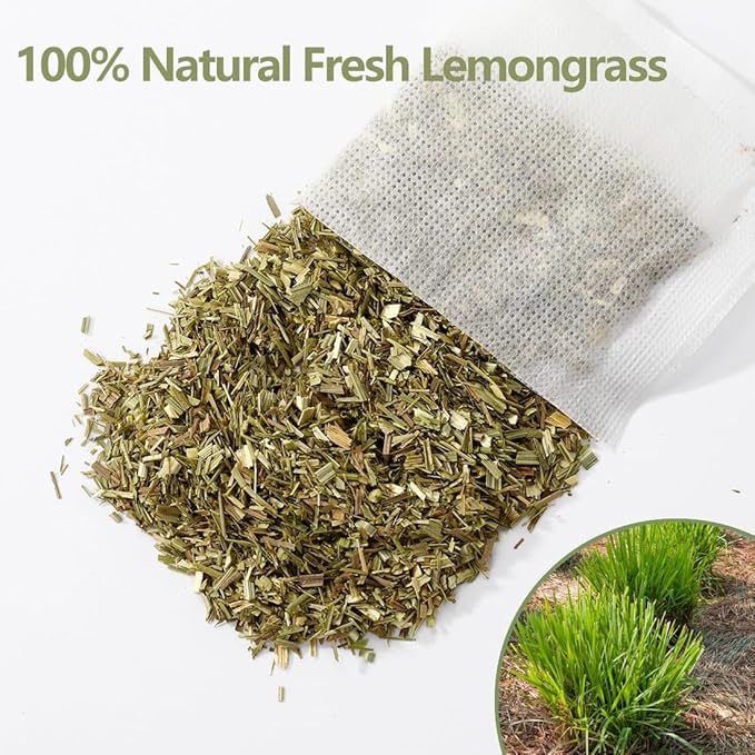 60 Premium Lemongrass Tea Bags, Made with 100% Natural Lemon grass, Perfect for Relaxation and Wellness, No Additives & Caffeine Free. - Bloomnest