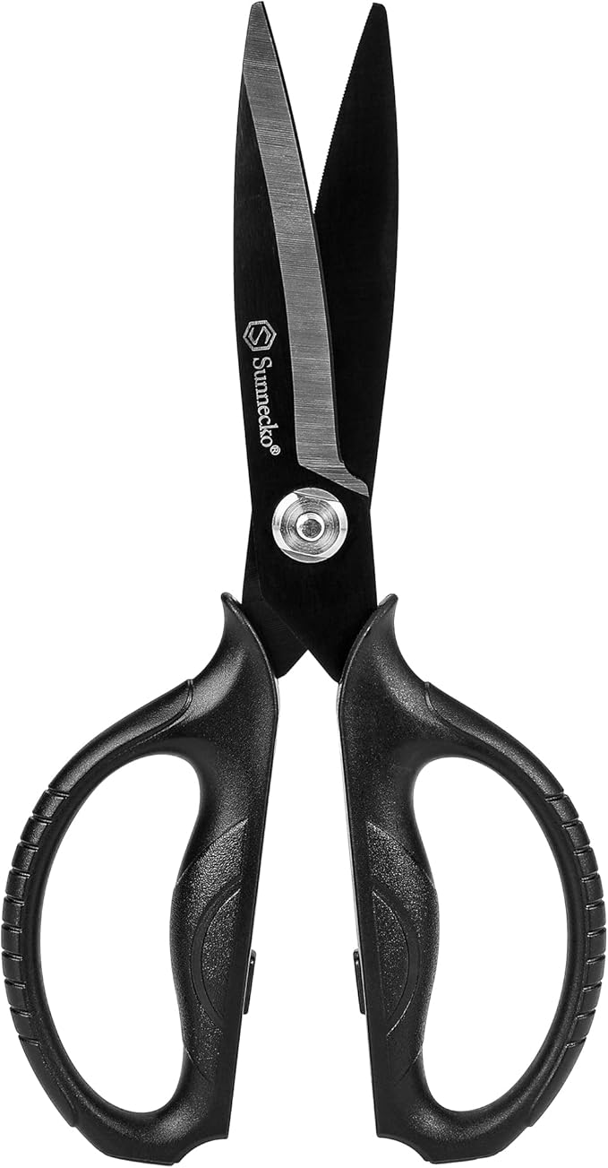 Sunnecko Kitchen Scissors All Purpose Heavy Duty Scissors Titanium Coated, Kitchen Shears for Food, Micro Serrated with Detachable Blades - Bloomnest