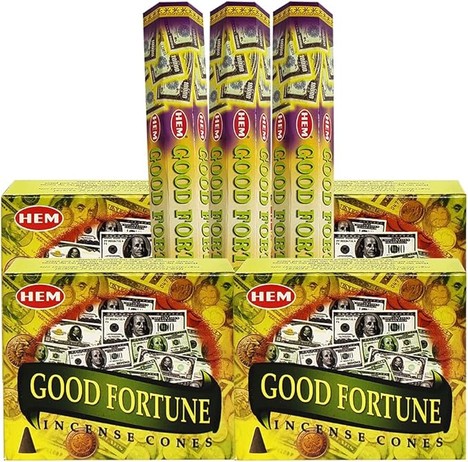 Good Fortune Incense Sticks and Cone Incense Holder Variety Pack Bundle insence insense insienso TRUMIRI