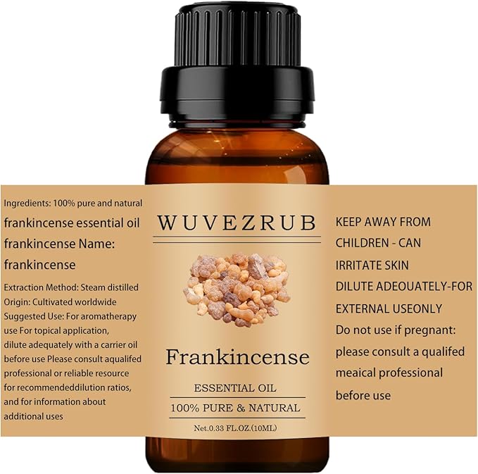 Frankincense Essential Oils 10ML, 100% Pure and Natural Essential Oil for Aromatherapy Diffuser - 0.33 Fl Oz/Frankincense WUVEZRUB