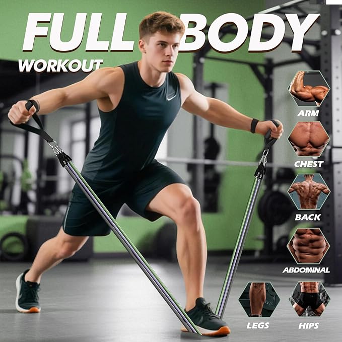 WHATAFIT Resistance Bands, Exercise Bands，Resistance Bands for Working Out, Work Out Bands with Handles for Men and Women Fitness, Strength Training Home Gym Equipment - Bloomnest