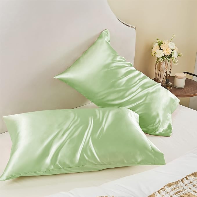 BEDELITE Satin Pillowcase for Hair and Skin, Super Soft and Cooling Similar to Silk Pillow Cases 2 Pack with Envelope Closure, Gift for Women Men(20"x40" King Size, Gleam) - Bloomnest