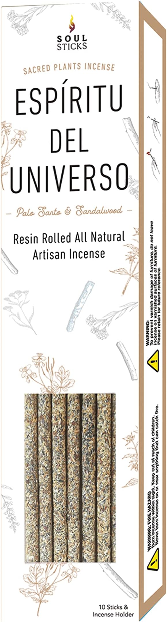 SOUL STICKS Handcrafted 10pcs Resin Artisan Incense Sticks Non-Toxic & Long Lasting Aromatic Sticks for Yoga Meditation Relaxation Aromatherapy Cleansing & Purification (Palo Santo & Sandalwood) SoulSticks