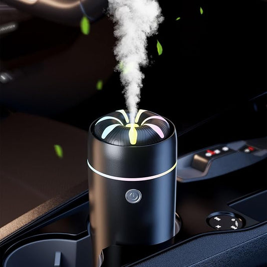 Car Humidifier Diffuser - Smart Cool Mist Air Freshener for Essential Oils - USB for Car, Home, Office, Bedroom (Black) - Bloomnest