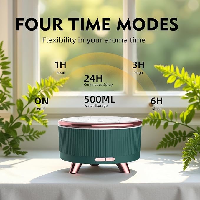 500ML Essential Oil Diffuser: Ultrasonic Aroma Diffuser with Remote Control for Spa Hotel Yoga Room - Humidifier for Bedroom with 7-Color Night Lights & Auto Shut-Off for Nursery/Women Home Relaxation - Bloomnest