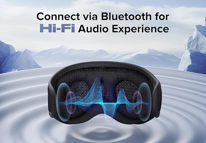 Sleep Mask with Bluetooth Headphones Wireless, TOPOINT 3D Eye Mask for Sleeping Headphones Women Men with Noise Canceling Earbuds, Thin Speaker, Blackout, 15 Hours for Travel, Meditation, CPAP Users - Bloomnest