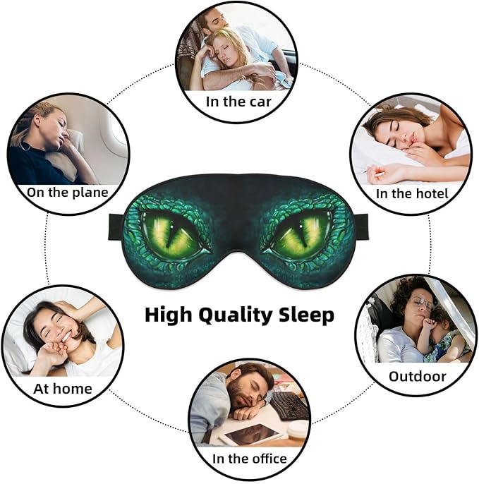 Sleep Eye Mask Dragon Eye Sleep Mask for Women Men Comfortable Eye Mask with Adjustable Strap Soft Eye Cover Blindfold for Travel Yoga Nap Shift Work - Bloomnest