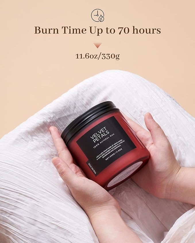 M&SENSE Sandalwood Floral Soy Candles for Home Scented, Organic Natural Soy Wax 11.6oz 70 Hour Long Lasting, Luxury Floral Scented Candle Gifts for Women - Bloomnest