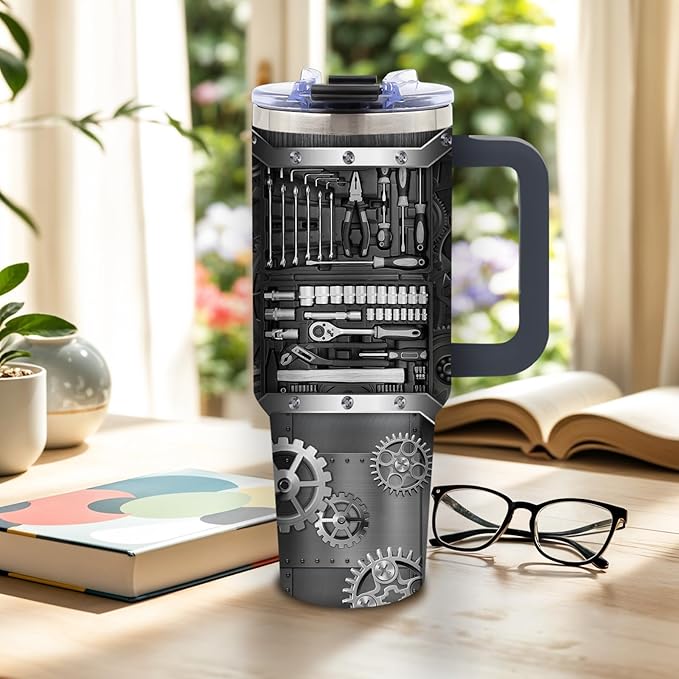 DUUV Mechanic Gifts for Men Dad, Mechanic Dad Tumbler 40 Oz, Christmas Thanksgiving Birthday Gifts for Daddy Fathers Grandfathers DIY Enthusiasts, Funny Papa Mug, 1PCS - Bloomnest