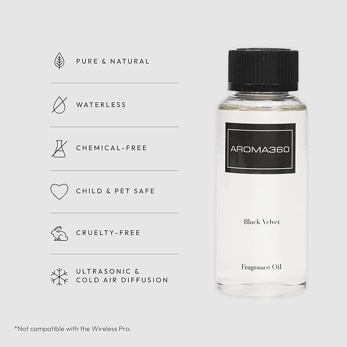 Aroma360 - Black Velvet Oil Blend - Aromatherapy Essential Fragrance Oil - Sandalwood, Warm Virginia Cedar & Beautiful Iris - 120ML 4.1 Fl oz - Bloomnest