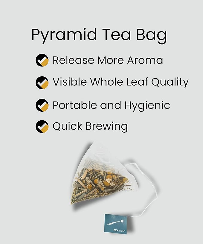 EZR Leaf Mint & Chamomile Herbal Tea 20 Pyramid Tea Bags 1.4 Once with Lemongrass Mint Leaves Caffeine Free Decaf Blend Natural Relaxing,Wellness Gift-Ready - Bloomnest