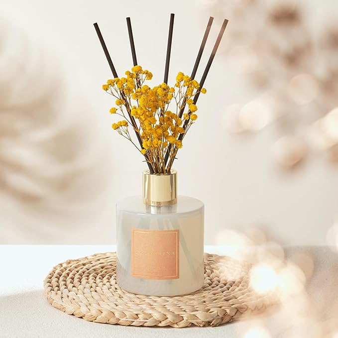 Cocorrína Reed Diffuser - Warm Vanilla Scented Diffuser with 8 Sticks Home Fragrance Reed Diffuser for Bathroom Shelf Decor - Bloomnest