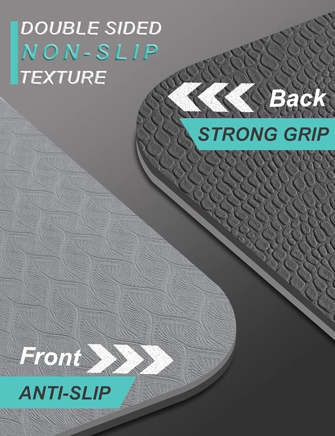 Yoga Mat Double-Sided Non Slip, 72'' x 32'' x 7mm - Extra Wide & Thick Yoga Mat for Women Men Kids, Professional TPE Yoga Mats for Home Workout, Yoga, Pilates and Floor Exercise, with Carrier Strap - Bloomnest