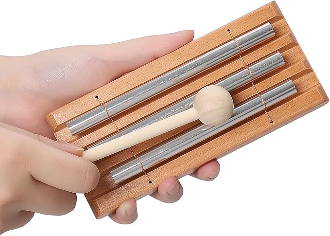 Energy Chimes Percussion Hand Bells: Trio 3 Tone Chime Music Instrument with Mallet for Yoga Meditation Sound Healing Teachers' Classroom Tools - Bloomnest