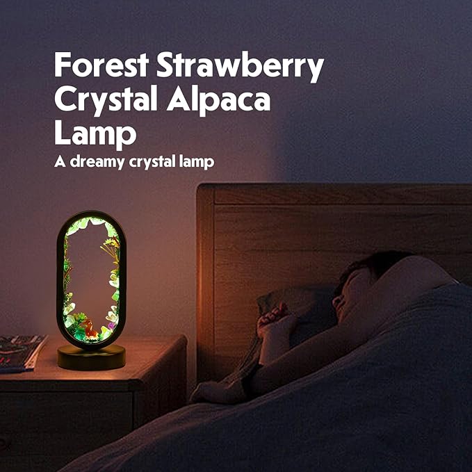 Runyangshi Natural Crystal Night Light LED Bedroom Living Room Night Lamp Oval Quartz Lamp USB Power Bionic Botanical Forest Style Tri-Color Adjustable Ambient Lighting Home Decoration Christmas Gift - Bloomnest