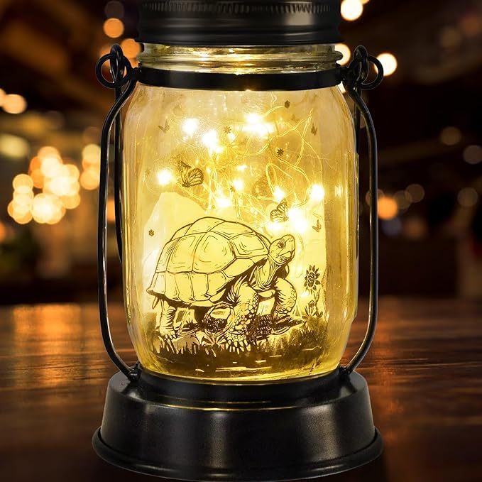Tortoise Gifts for Women/Men Turtle Lovers Solar Lantern Mom Birthday, Mothers Day, Christmas Gifts, Turtle Solar Garden Decoration Outside for Yard, Patio,Backyard,Porch, Torches - Bloomnest