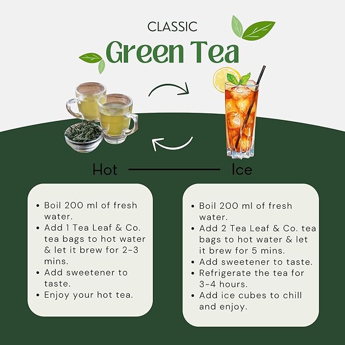 Classic Green Tea Bags (3.53oz/100gm), Loose Leaf 50 Pyramid Teabags, Blended with Fresh Herbs and Spices, Organic Herbal Tea, Low Caffeine Gluten Free - Bloomnest
