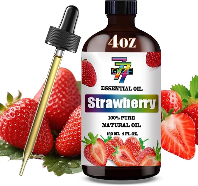 Strawberry Essential Oil (4 oz/120 ml) — Strawberry Oils for Aromatherapy, diffusers, humidifiers, Home fragrances, DIY Skincare, soap Making, DIY Candle, Relaxation, Yoga, and Meditation - Bloomnest