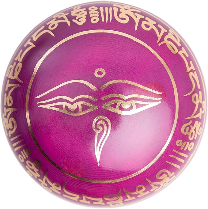 Tibetan Singing Bowl Set - Easy To Play for Beginners - Authentic Handcrafted Mindfulness Meditation Holistic Sound 7 Chakra Healing Gift by Himalayan Bazaar (Orchid) - Bloomnest