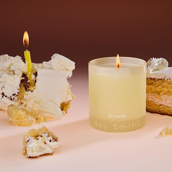 Boy Smells So Vanilla Candle - 8.5 oz - Aromatic Candle for Home with Almond Blossom, Vanilla and Amber - Up to 50-Hour Burn - Cotton Wick - Bloomnest