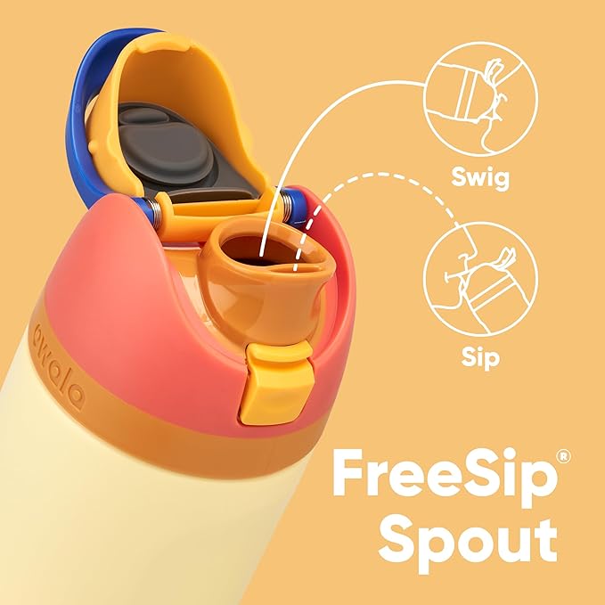 Owala Kids FreeSip Insulated Stainless Steel Water Bottle with Straw for Sports, Travel, and School, BPA-Free Sports Water Bottle, 16 oz, Misty Horizon Owala