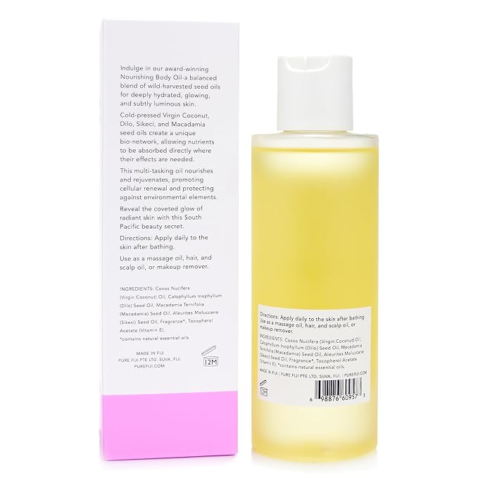 PURE FIJI Nourishing Exotic Coconut Body Oil, Frangipani (7.7 fl oz/230ml) - Bloomnest