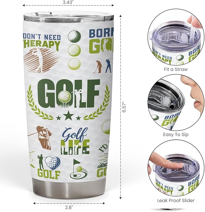 SANDJEST Golf Tumbler 20oz 30oz Stainless Steel Insulated Travel Mugs Baseball Player Coffee Cups - Inspirational Gift for Golf Lovers, Golfers, Fan, Coach, Sport Lovers - Bloomnest