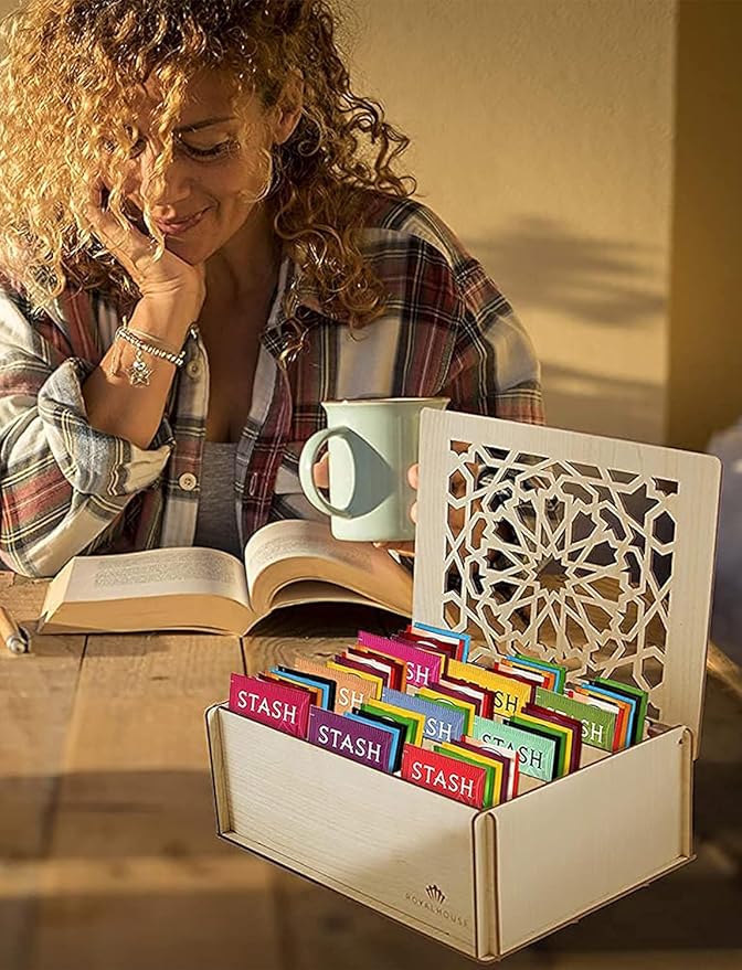 Tea Sampler Gift Box – 80 Tea Bags, 28 Flavors – White MDF Wooden Organizer – Variety Pack for Family, Friends, Coworkers - Bloomnest