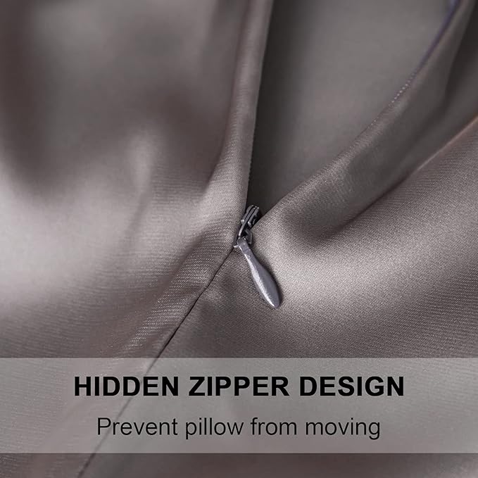 Mulberry Silk Pillowcase for Hair and Skin,Queen Size Cooling Silk Pillow Case with Hidden Zipper,Allergen Proof Dual Sides Soft Breathable Smooth Silk Pillow Cover for Women(Queen,Dark Gray) - Bloomnest