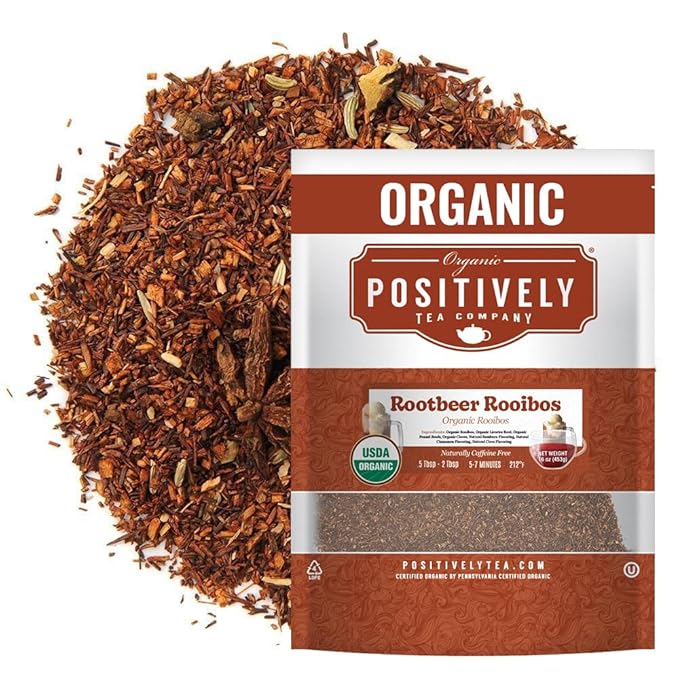 Organic Positively Tea Company, Root Beer Rooibos Tea, Loose Leaf, 16 Ounce - Bloomnest