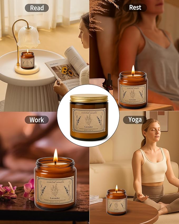 Candles for Home Scented, 16oz Large Soy Wax Lavender Scented Candle, 100 Hour Burn Time, Aromatherapy Candle, Ideal for Christmas, Anniversary, Birthday Gift - Bloomnest