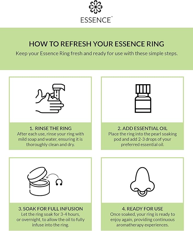 Essence Wearable Aromatherapy Nasal Diffuser – Stress Relief Essential Oil Nose Ring Refresh Kit – Personal Scent Clip for Travel, Work & Everyday Use – Made in USA - Bloomnest