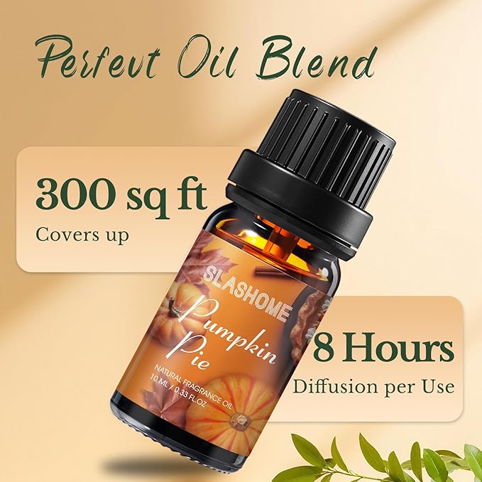 Fall Essential Oils Set | 8 Pcs Autumn Essential Oils for Diffusers for Home, Fragrance Oil for Candle, Aromatherapy Gift Set | Pumpkin Pie, Cinnamon, Apple Cider, Vanilla, Fall Leaf & More - Bloomnest