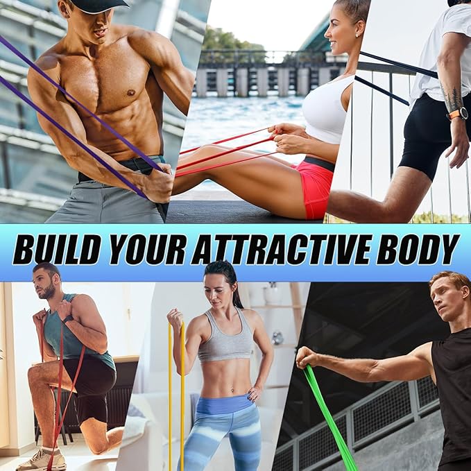 LEEKEY Resistance Bands, Exercise Bands with Handles,Pull Up Assist Bands - Bands for Working Out,Band for Men and Women Fitness Training, Physical Therapy,Home Workouts - Bloomnest